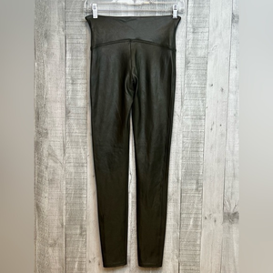 Spanx‎ Leggings Faux Leather Olive Green Women’s Size M